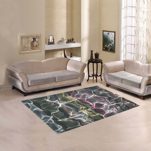 Abstract Glossy Wavy Mesh Area Rug 5'3''x4'