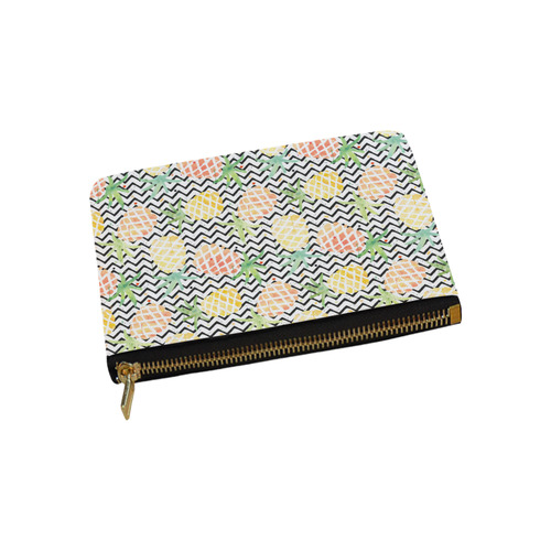 watercolor pineapple and chevron, pineapples Carry-All Pouch 9.5''x6''