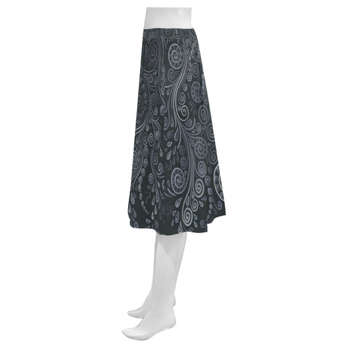 Soft Blue 3D Ornamental Mnemosyne Women's Crepe Skirt (Model D16)