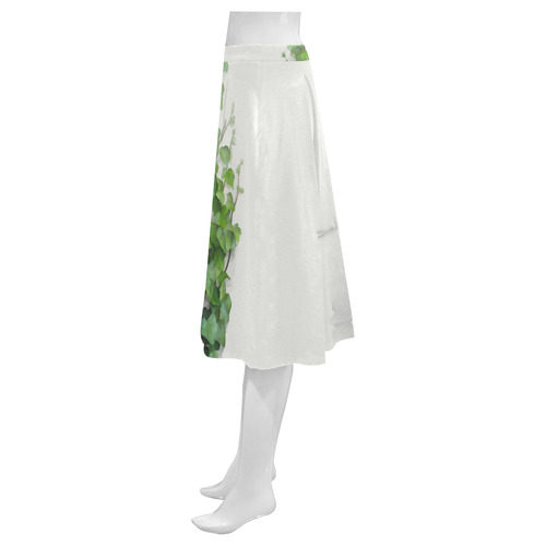 Watercolor Vines, climbing plant Mnemosyne Women's Crepe Skirt (Model D16)
