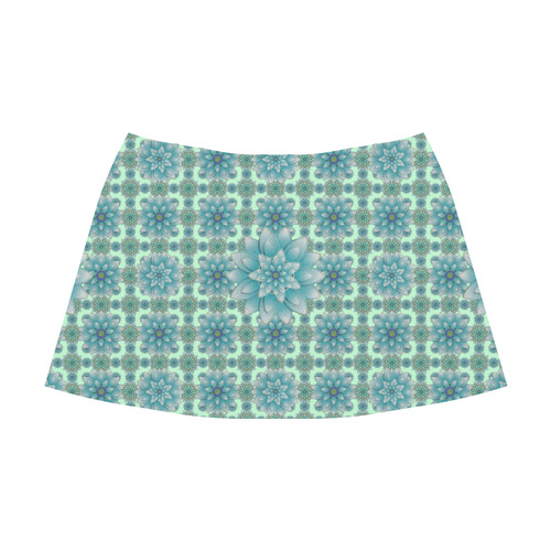 Happiness Turquoise Mnemosyne Women's Crepe Skirt (Model D16)