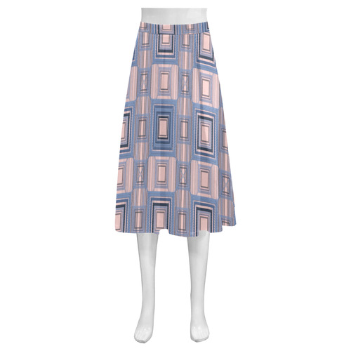 Serenity and RoseQuartz Mnemosyne Women's Crepe Skirt (Model D16)
