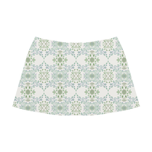 Blue and Green pattern Mnemosyne Women's Crepe Skirt (Model D16)