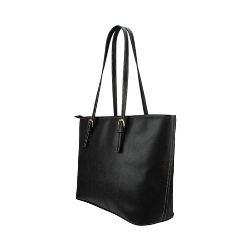 girl struggle is real Leather Tote Bag/Large (Model 1651)