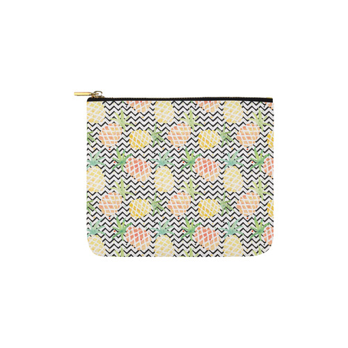 watercolor pineapple and chevron, pineapples Carry-All Pouch 6''x5''