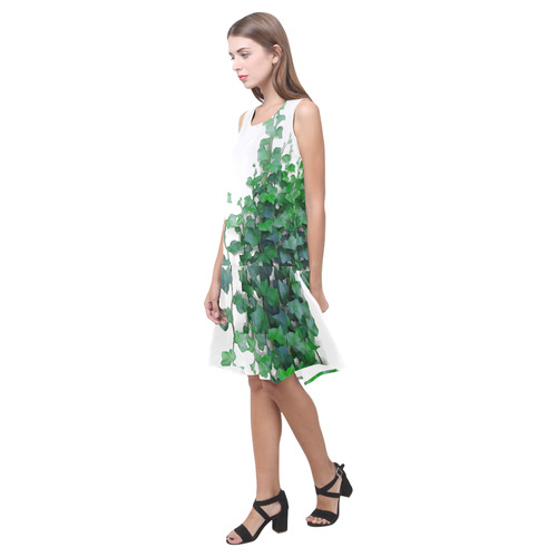 Vines, climbing plant Sleeveless Splicing Shift Dress(Model D17)