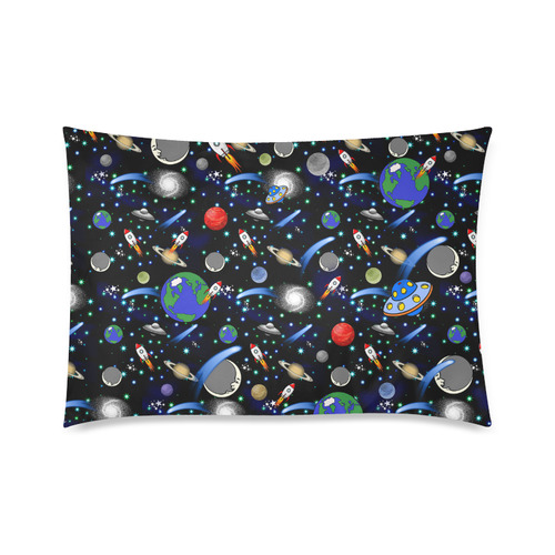 Galaxy Universe - Planets, Stars, Comets, Rockets Custom Zippered Pillow Case 20"x30"(Twin Sides)