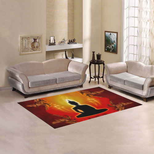 Buddha with light effect Area Rug 5'x3'3''