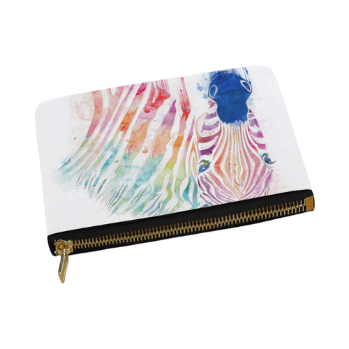 watercolor rainbow zebra Carry-All Pouch 12.5''x8.5''