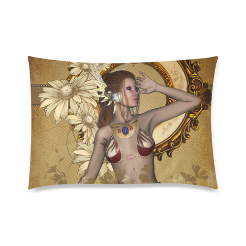 Beautiful fairy and flowers Custom Zippered Pillow Case 20"x30" (one side)