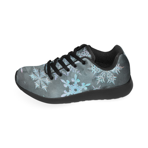 Snowflakes, snow, white and blue Women’s Running Shoes (Model 020)
