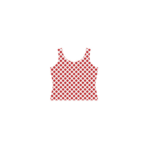 Red Polka Dots Sleeveless Splicing Shift Dress(Model D17)