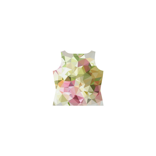 Low Poly Pastel Flower Sleeveless Splicing Shift Dress(Model D17)