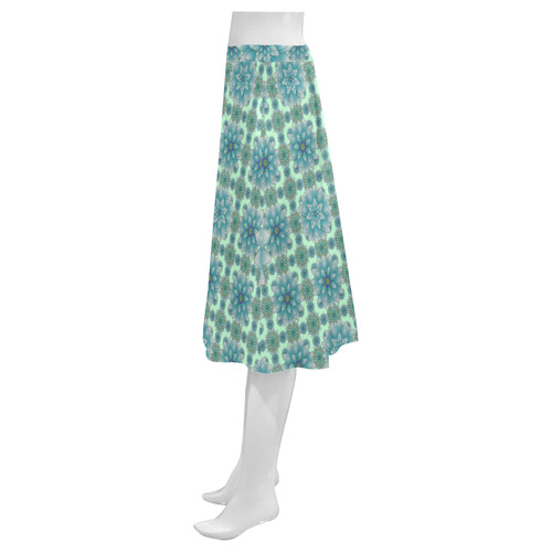 Happiness Turquoise Mnemosyne Women's Crepe Skirt (Model D16)