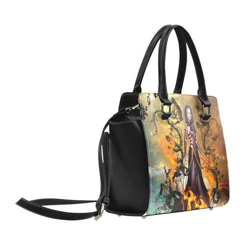 Awesome fairy with fire Classic Shoulder Handbag (Model 1653)