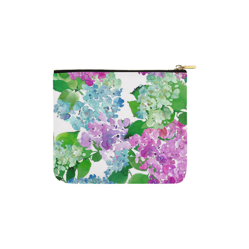 Watercolor Hydrangea, flower, flowers Carry-All Pouch 6''x5''