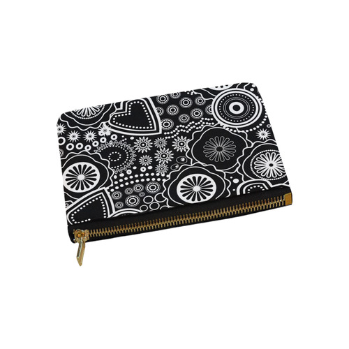 black and white Carry-All Pouch 9.5''x6''