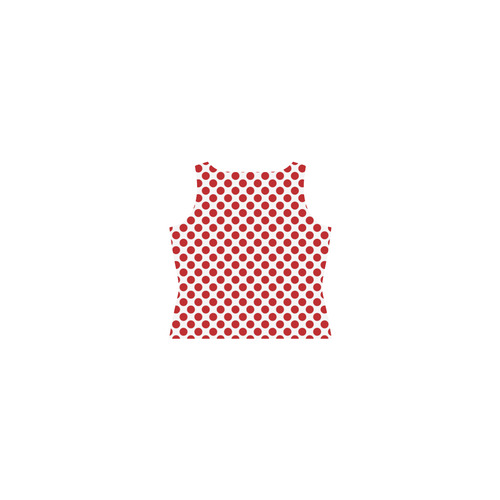 Red Polka Dots Sleeveless Splicing Shift Dress(Model D17)