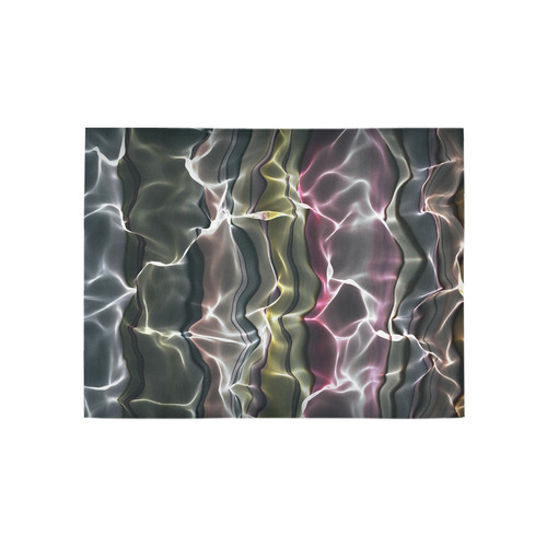 Abstract Glossy Wavy Mesh Area Rug 5'3''x4'