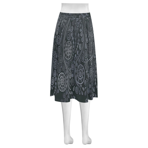 Soft Blue 3D Ornamental Mnemosyne Women's Crepe Skirt (Model D16)