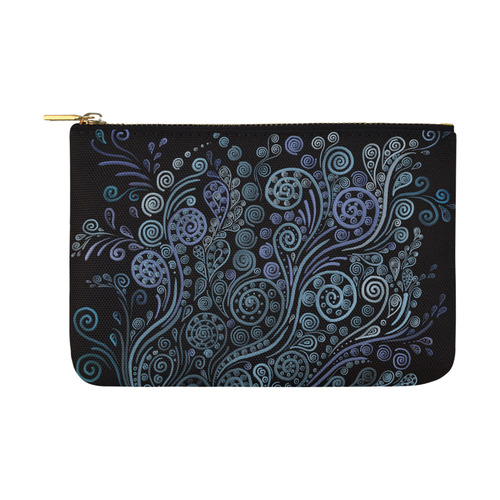 3D psychedelic ornaments, blue Carry-All Pouch 12.5''x8.5''