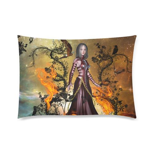 Awesome fairy with fire Custom Zippered Pillow Case 20"x30" (one side)