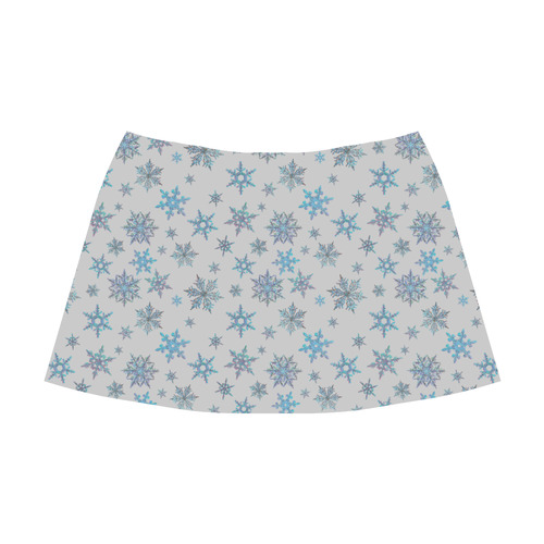Snowflakes, Blue snow Mnemosyne Women's Crepe Skirt (Model D16)