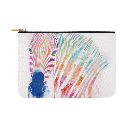 watercolor rainbow zebra Carry-All Pouch 12.5''x8.5''