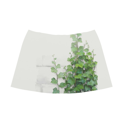 Watercolor Vines, climbing plant Mnemosyne Women's Crepe Skirt (Model D16)