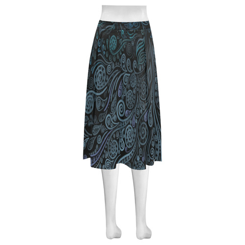 3D ornaments, psychedelic blue Mnemosyne Women's Crepe Skirt (Model D16)