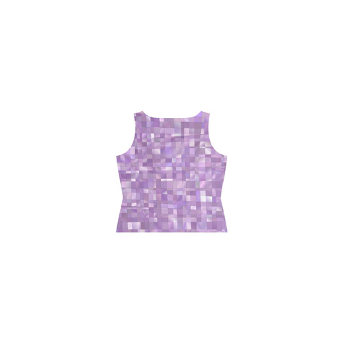 Purple Pearl, Mosaic Sleeveless Splicing Shift Dress(Model D17)