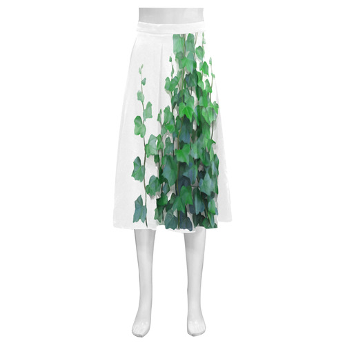 Watercolor Ivy - Vines Mnemosyne Women's Crepe Skirt (Model D16)