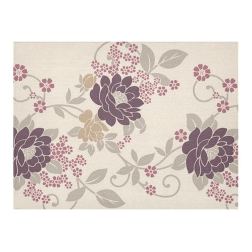 Vintage Burgundy Floral Wallpaper Pattern Cotton Linen Tablecloth 52"x 70"