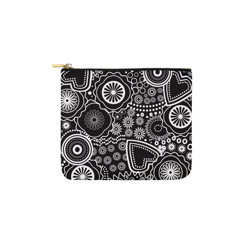 black and white Carry-All Pouch 6''x5''