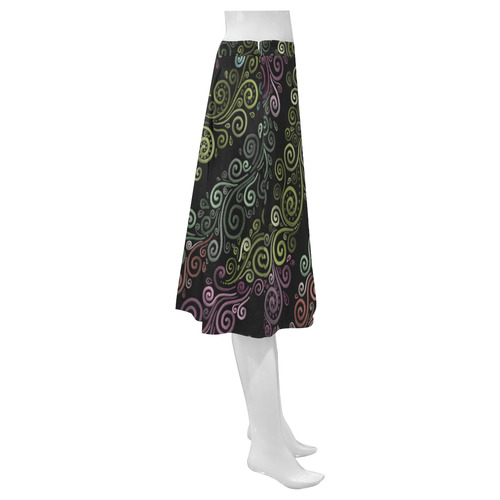 Psychedelic pastel rainbow Mnemosyne Women's Crepe Skirt (Model D16)