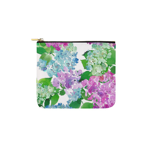 Watercolor Hydrangea, flower, flowers Carry-All Pouch 6''x5''