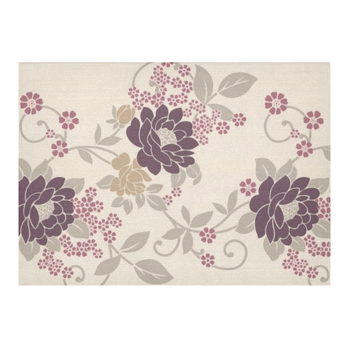 Vintage Burgundy Floral Wallpaper Pattern Cotton Linen Tablecloth 60"x 84"