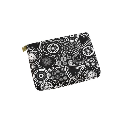 black and white Carry-All Pouch 6''x5''