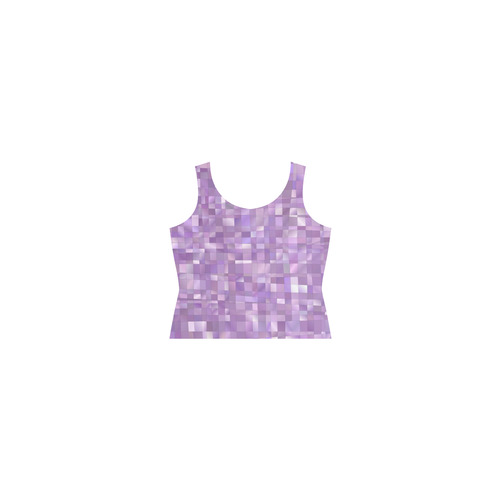 Purple Pearl, Mosaic Sleeveless Splicing Shift Dress(Model D17)