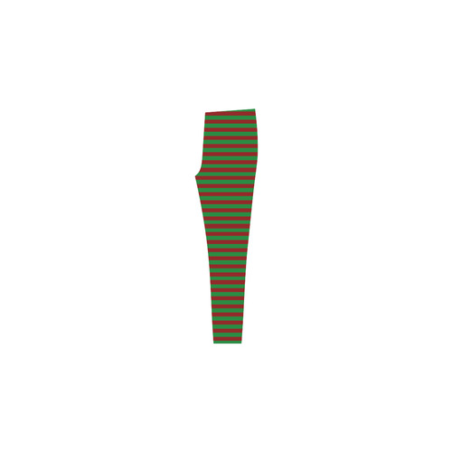 Christmas Stripes Red and Green Stripes Cassandra Women's Leggings (Model L01)