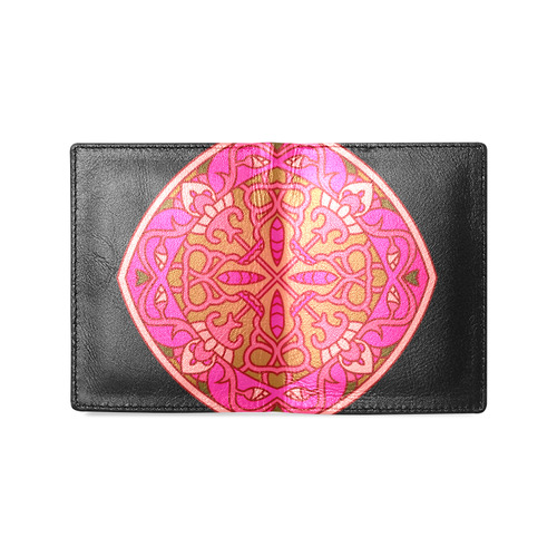 New in shop : exclusive designers wallet edition with Mandala Art / for man : Pink edition Men's Leather Wallet (Model 1612)