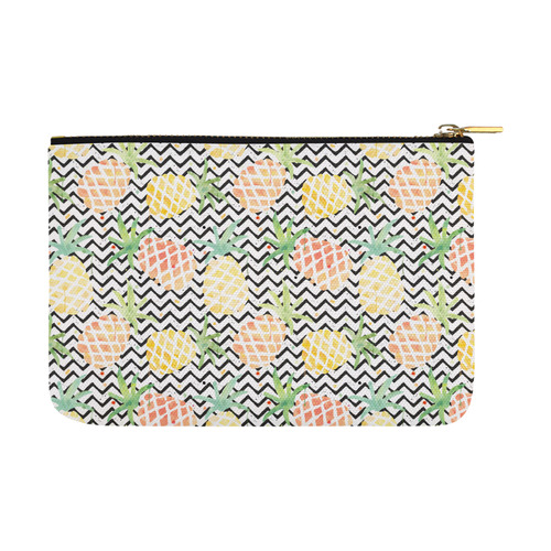 watercolor pineapple and chevron, pineapples Carry-All Pouch 12.5''x8.5''