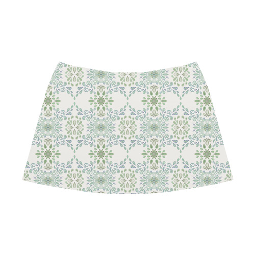 Blue and Green pattern Mnemosyne Women's Crepe Skirt (Model D16)