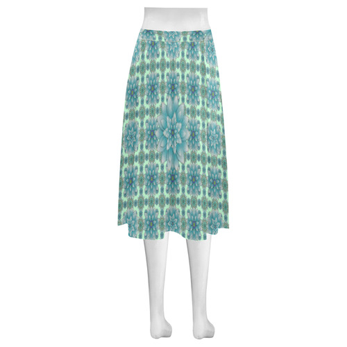 Happiness Turquoise Mnemosyne Women's Crepe Skirt (Model D16)