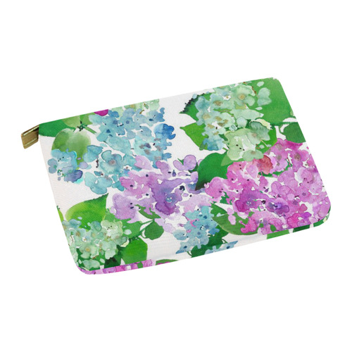 Watercolor Hydrangea, flower, flowers Carry-All Pouch 12.5''x8.5''