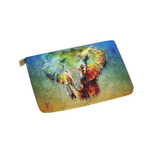 watercolor elephant Carry-All Pouch 9.5''x6''