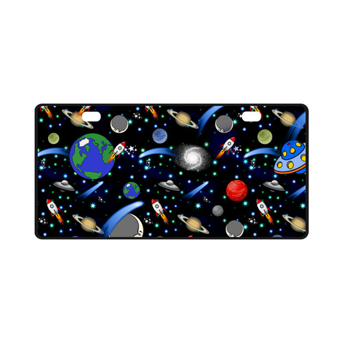 Galaxy Universe - Planets, Stars, Comets, Rockets License Plate
