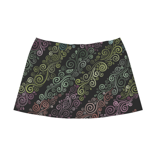 Psychedelic pastel rainbow Mnemosyne Women's Crepe Skirt (Model D16)