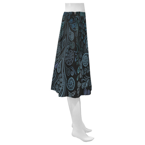 3D ornaments, psychedelic blue Mnemosyne Women's Crepe Skirt (Model D16)