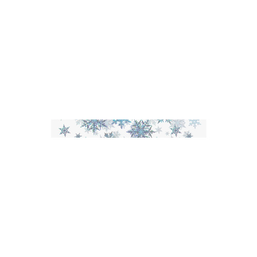 Snowflakes, Blue snow, stitched Mnemosyne Women's Crepe Skirt (Model D16)